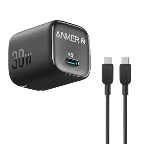 Anker Zolo 30w USB-C Charger with 3ft USB-C to USB-C Cable B2698